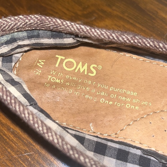 TOMS brown tweed slip ons women’s 7 - Picture 5 of 5